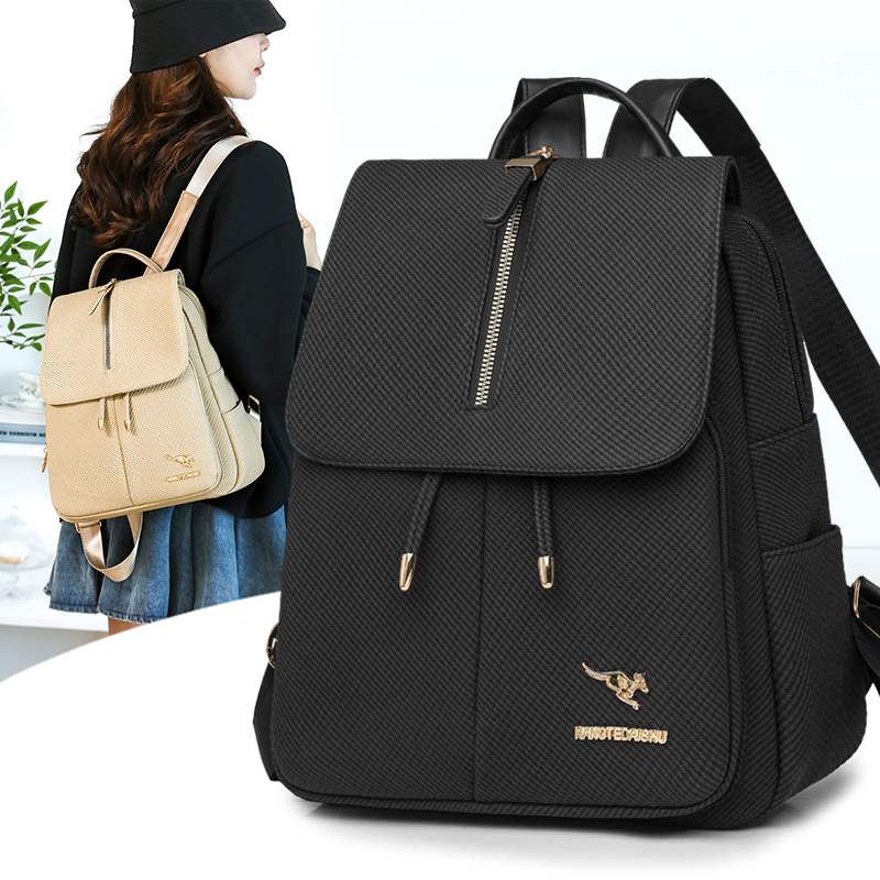 Leather Work Womens Backpack - Langlebiger Damen-Reiserucksack, lässiger Rucksack aus PU-Leder