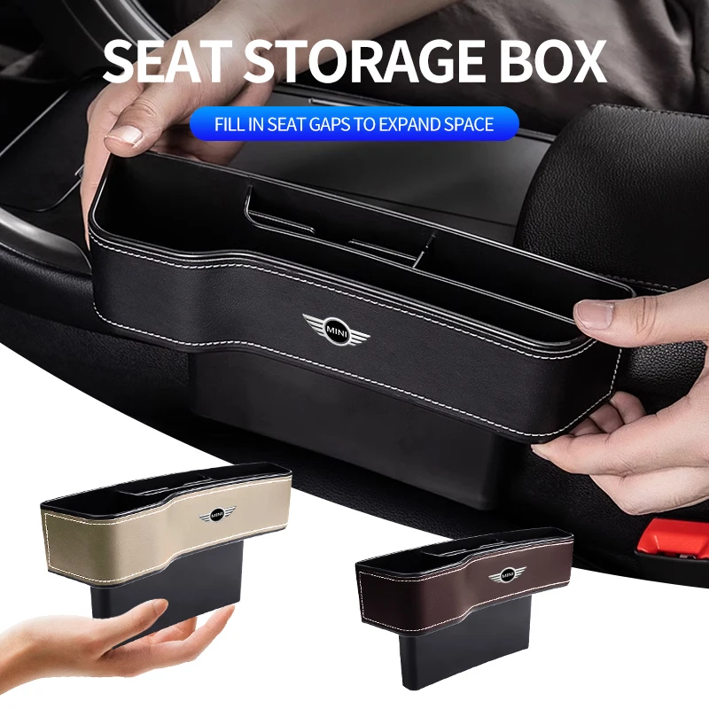 Leather Work For Car - 1 Stück Leder-Autositz-Lücken-Aufbewahrungsbox für Handy und