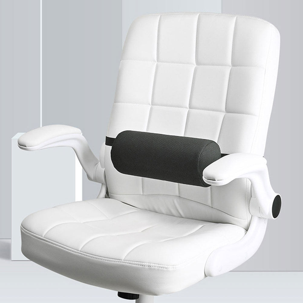 Leather Work For Car - Schwarzes zylindrisches Lendenkissen aus Memory-Schaum, höhen-