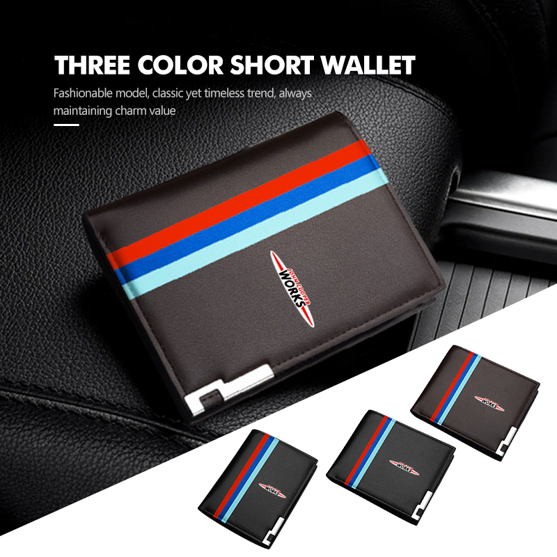 Leather Work For Car - Auto-Herren-Geldbörse aus Leder mit mehreren Fächern,