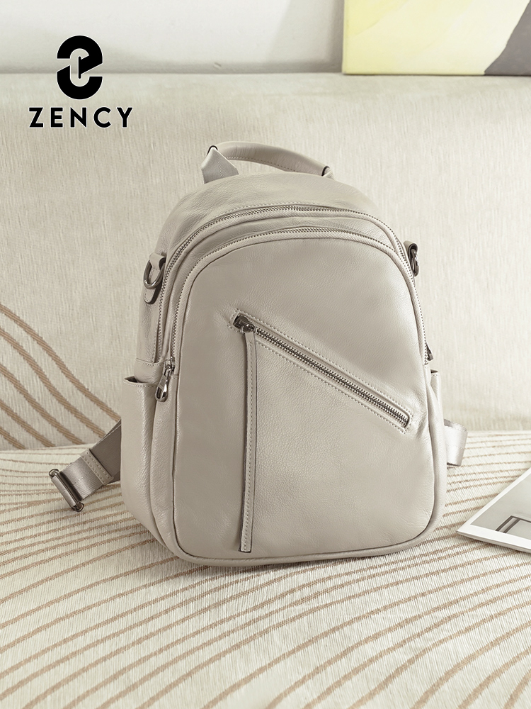 Leather Work Womens Backpack - Zency Damen-Rucksack aus echtem Leder mit