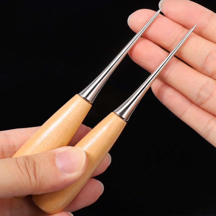 Leatherwork Punching Tool - 2er-Set Leder-Handnähwerkzeug: Lederhandwerk Lochstanzer, Näh- und