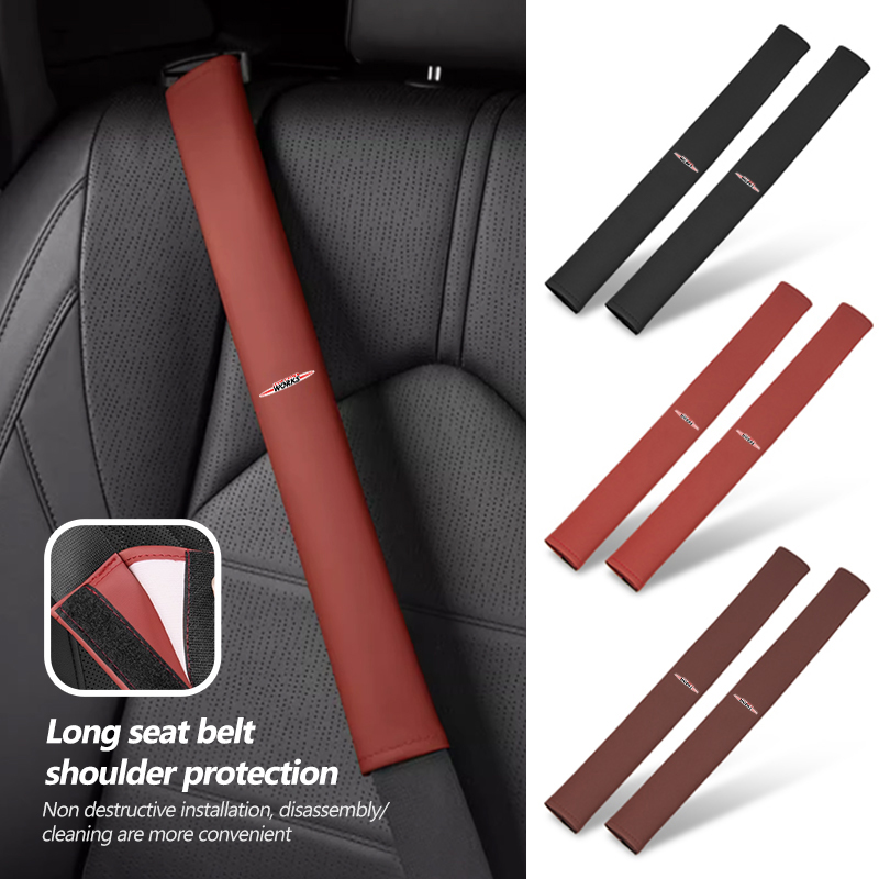 Leather Work For Car - Für MINI Autosicherheitsgurt-Polster Schultermatte Leder Sicherheitsgurt-Schutzpolster