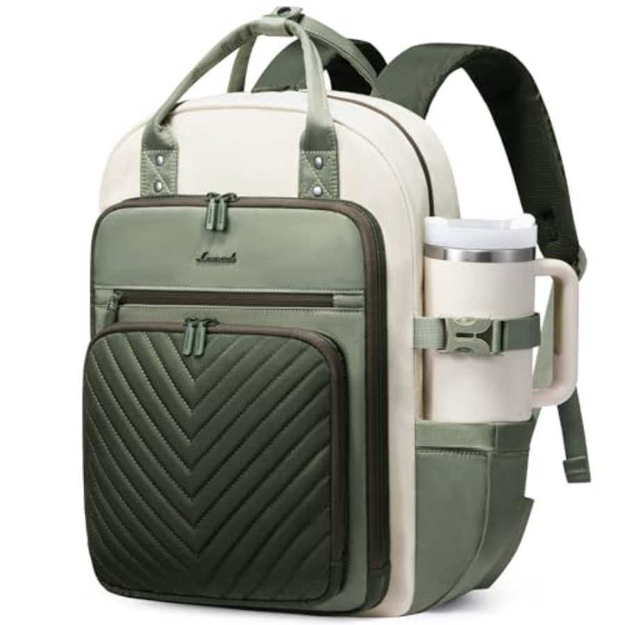 Leather Work Womens Backpack - Laptop-Rucksack für Damen, Wasserabweisender Reise- und
