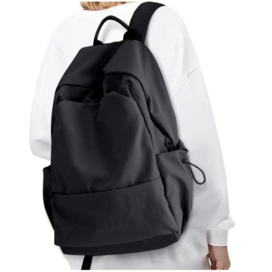 Leather Work Womens Backpack - Schwarzer Rucksack für Damen, kleiner Schulrucksack