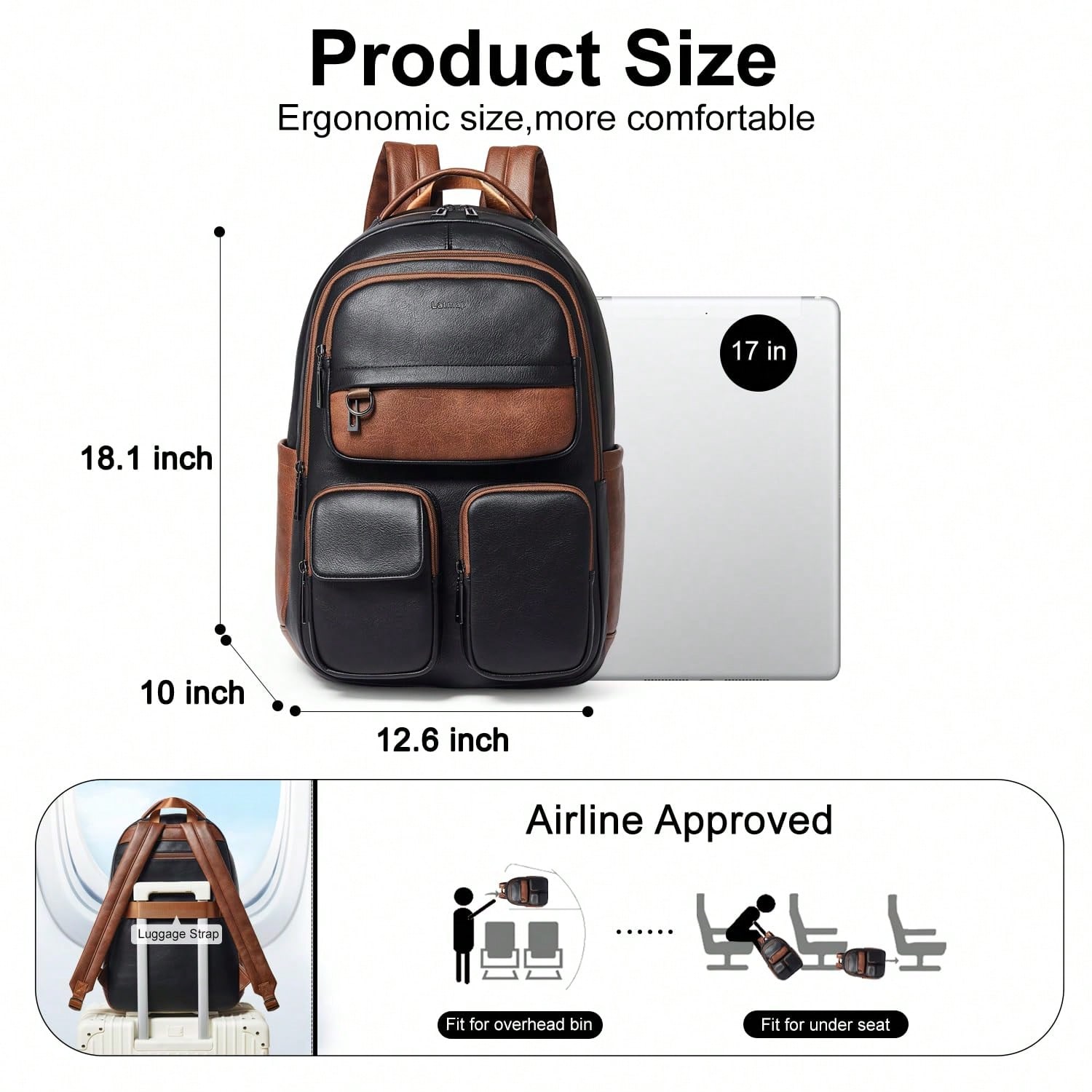 LATMAP Veganer Leder-Rucksack  – Leather Work Womens Backpack Bewertung und Preis