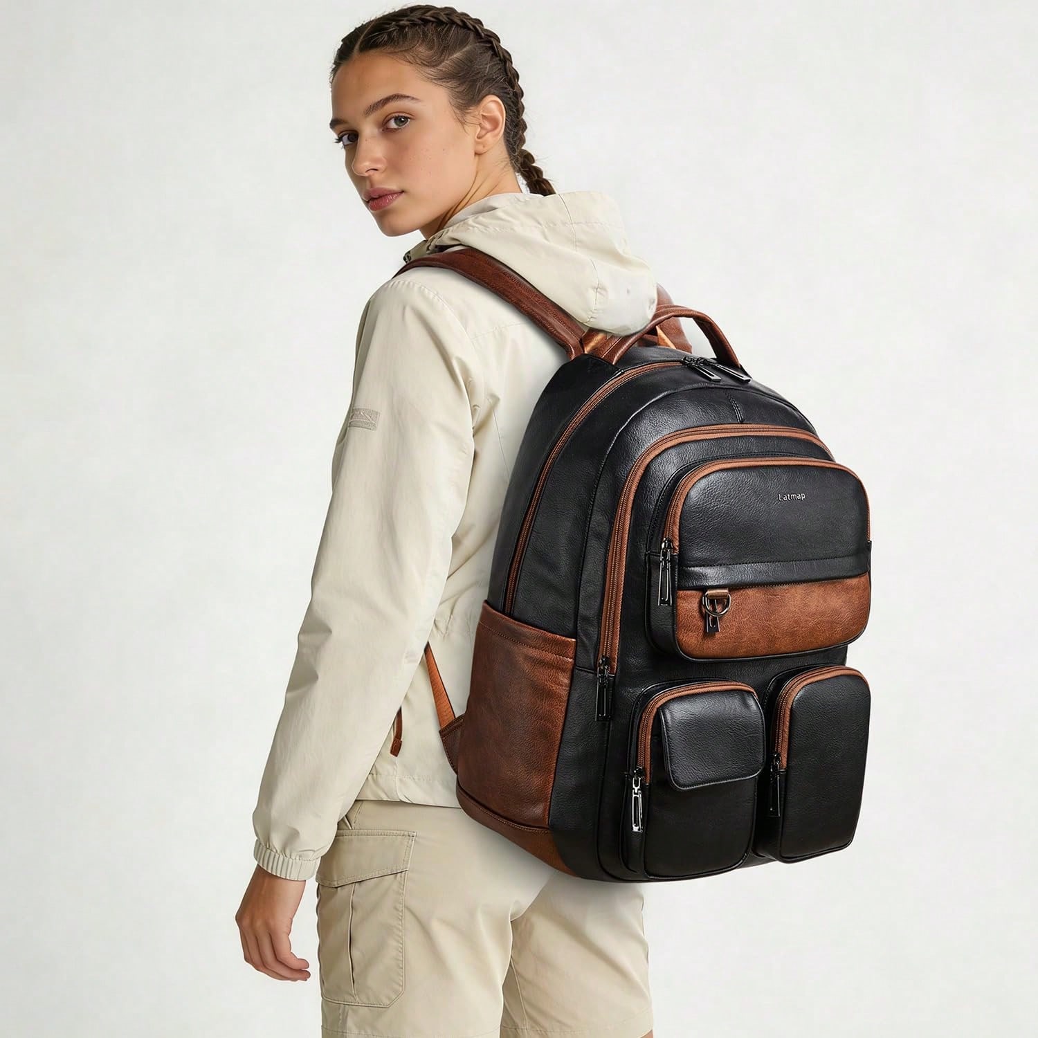 LATMAP Veganer Leder-Rucksack  – Leather Work Womens Backpack Bewertung und Preis